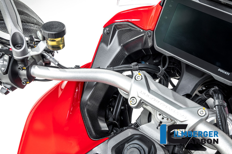 Cubierta de Carbono Ilmberger lado izquierdo junto al salpicadero, mate, Ducati Multistrada V4 2020-