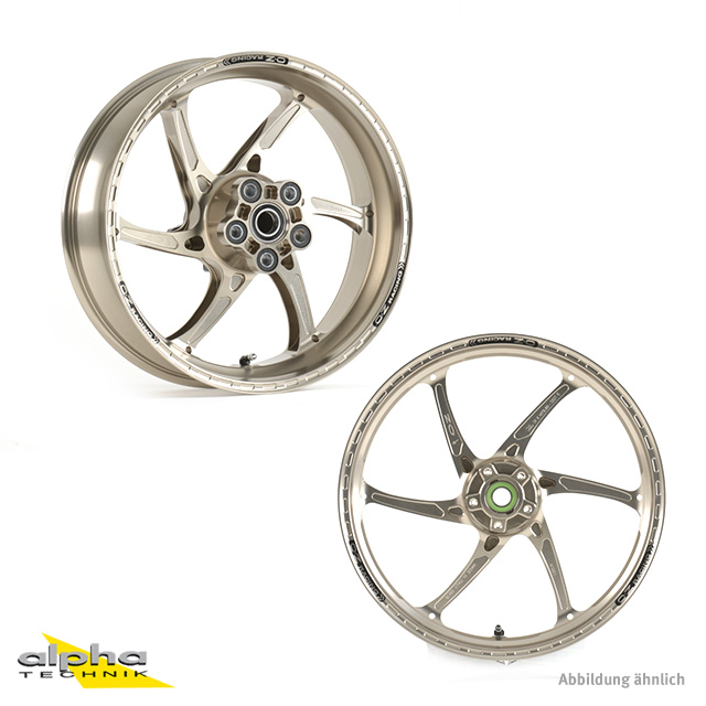 Juego de llantas de aluminio OZ Gass RS-A en color titanio para Suzuki GSX-R1000 (sin ABS), 2009-2016