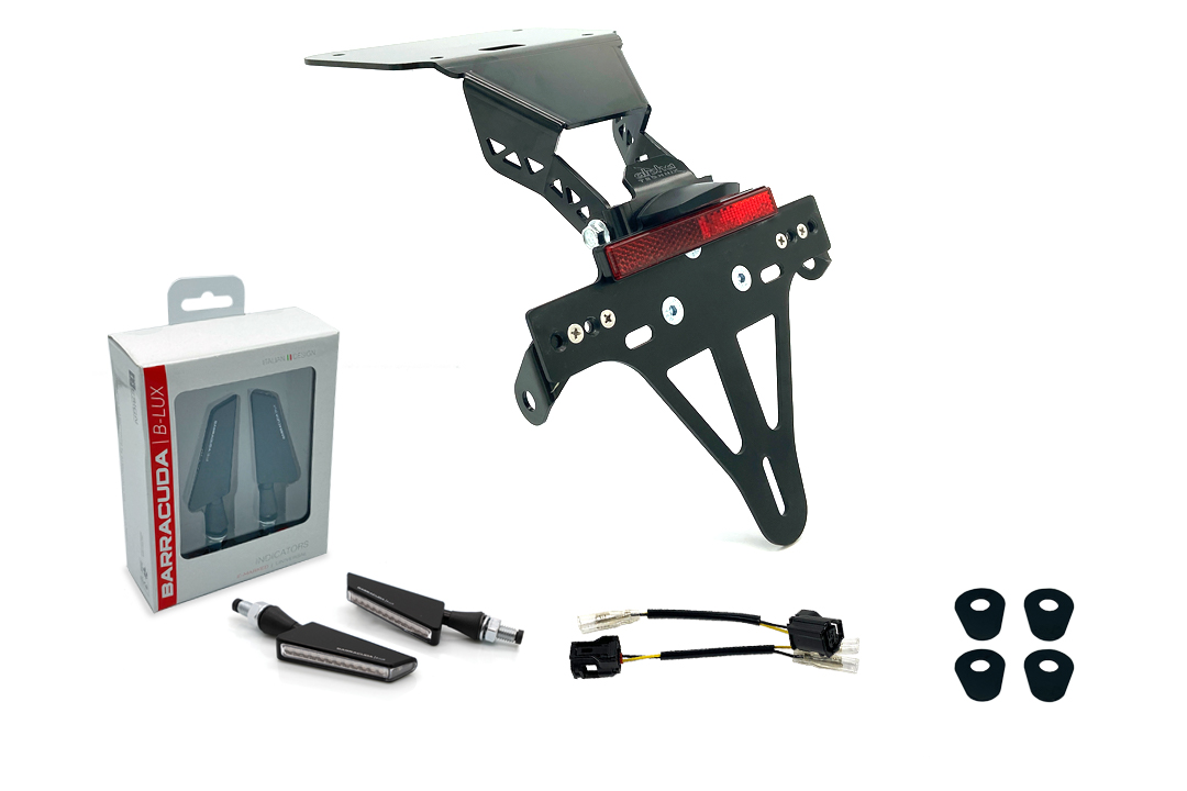 alpha Technik Kit portamatrículas-luz de intermitente SQ-LED (anterior, delanteroe + trasero) para Yamaha YZF-R3 / MT03 Año de modelo 2020-