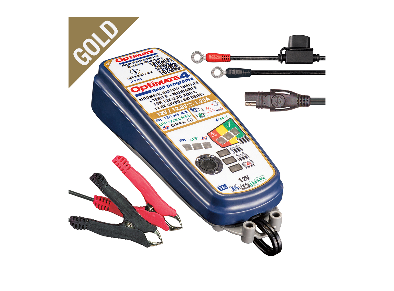 OPTIMATE 4 Quad Cargador y Mantenedor de Baterías 12V / 12.8V