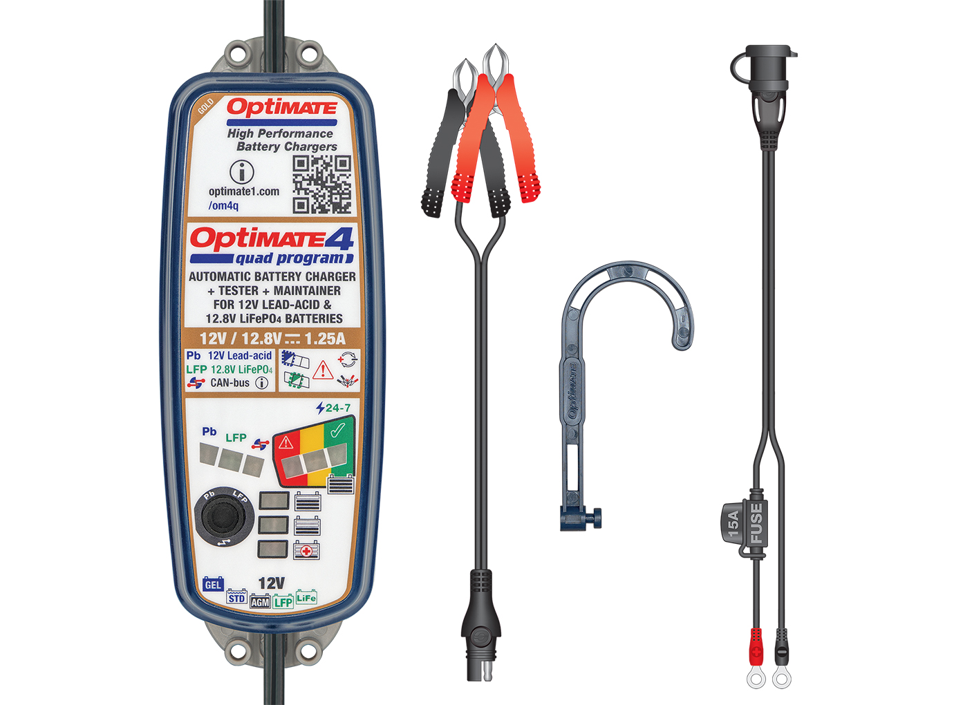 OPTIMATE 4 Quad Cargador y Mantenedor de Baterías 12V / 12.8V