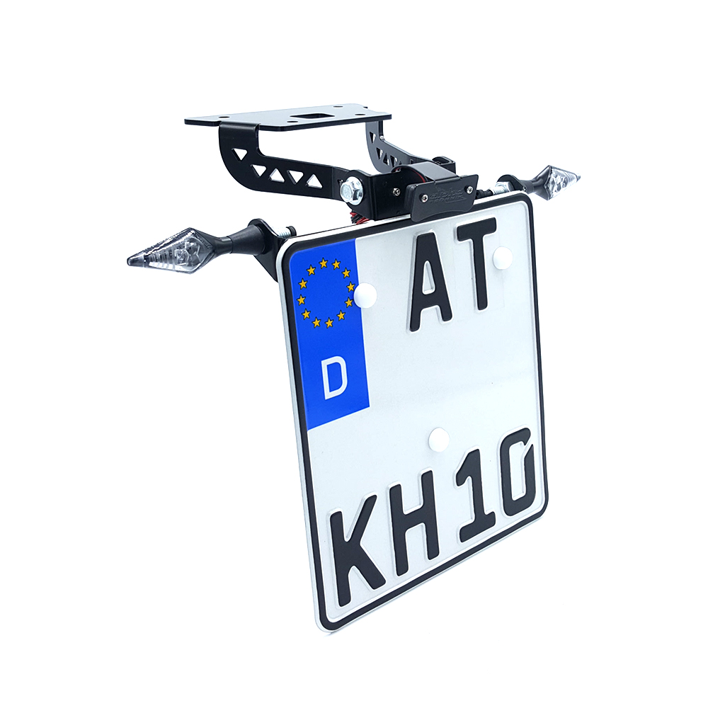 Soporte de matrícula alpha Technik para Kawasaki Z300; Tipo ER300A; Año del modelo 2015-