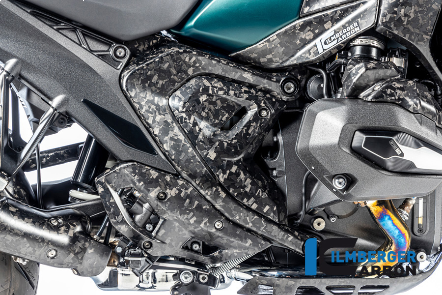 Ilmberger Carbon Cubierta de chasis lado derecho, Black Diamond Carbon, mate, BMW R1300GS 2023-