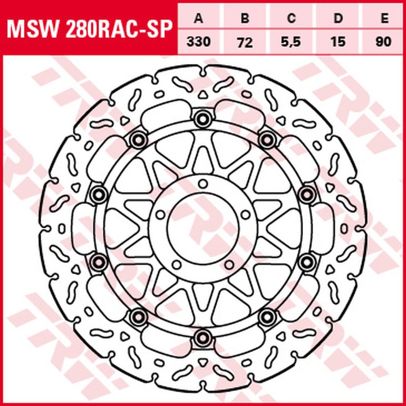 TRW disco de freno Racing flotante MSW280RAC-SP