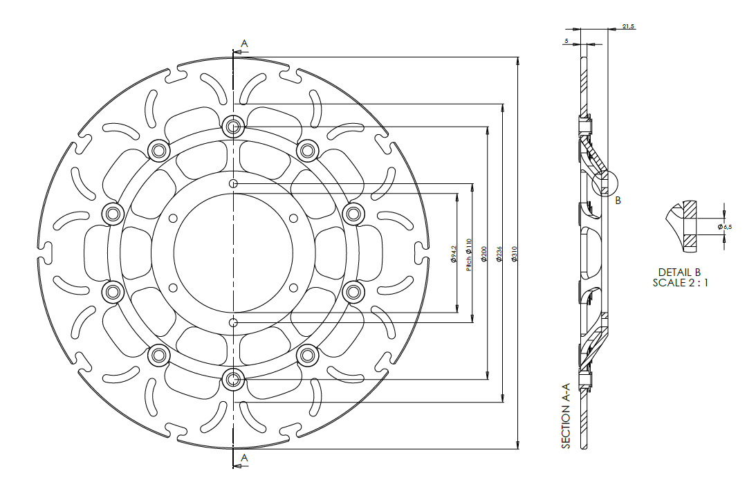 alpha Technik disco de freno Omega-Design ABD33, anterior, delanteroe para Honda CTX 1300, ST1300