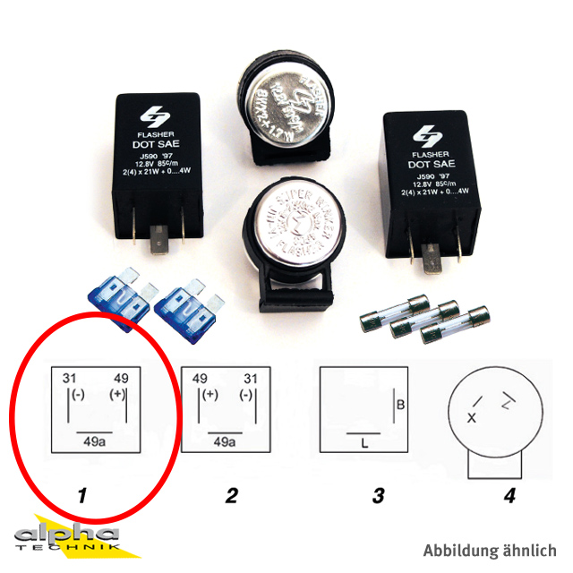 luz de intermitente relé 12V 2 (4) x 21W + 0 a 4W