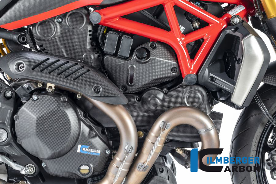 Cubierta de carbono Ilmberger bajo el chasis lado derecho, mate Ducati Monster 1200, 1200S 2017-