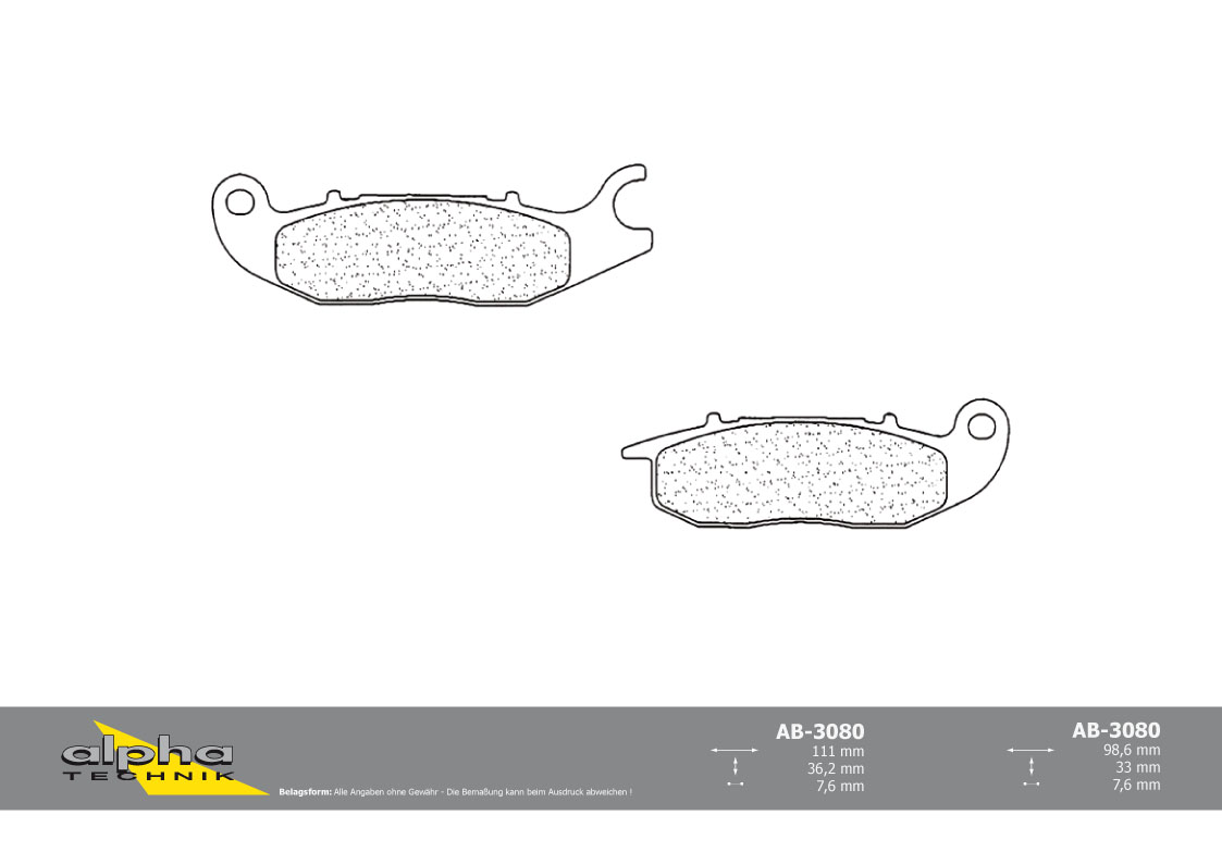 alpha Technik pastillas del freno Scooter con ABE