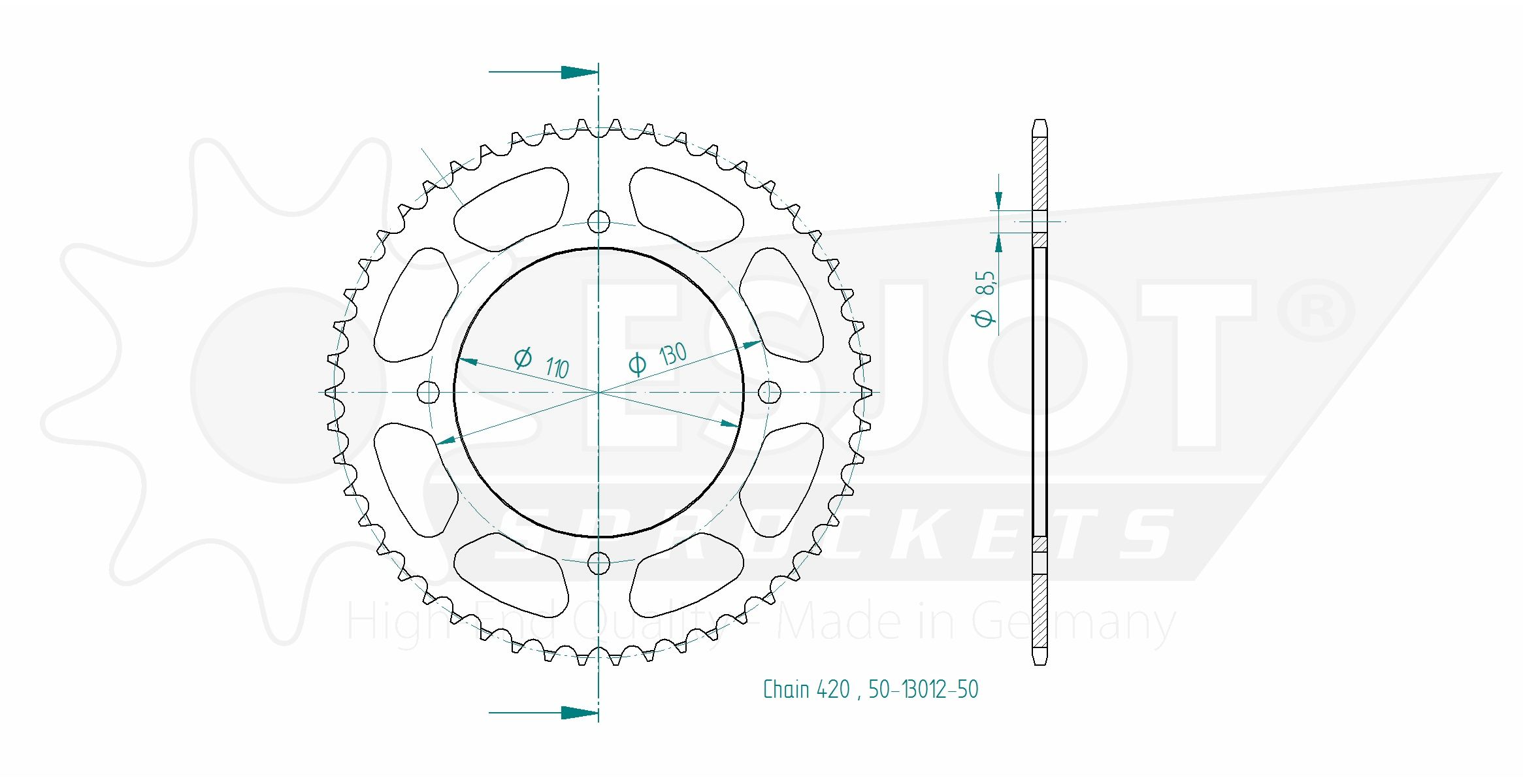 Esjot corona Z-52 Honda CR80, CRF150R, negro