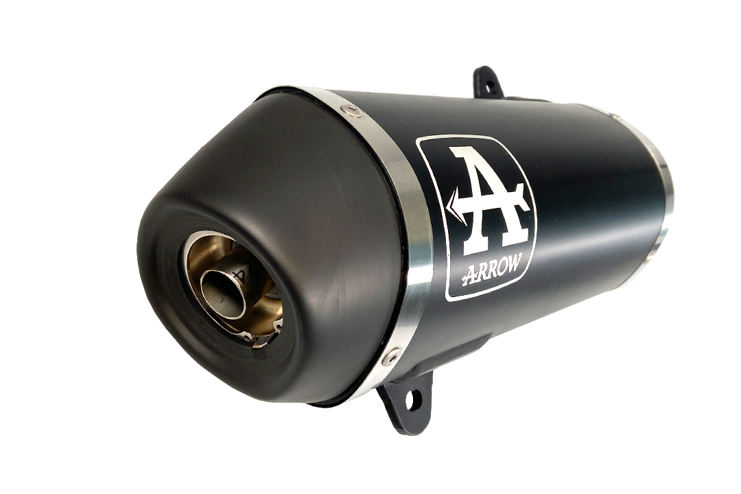 Silenciador ARROW DARK URBAN para Piaggio Medley 125/150 2016-, aluminio negro (Solo con colector ARROW)