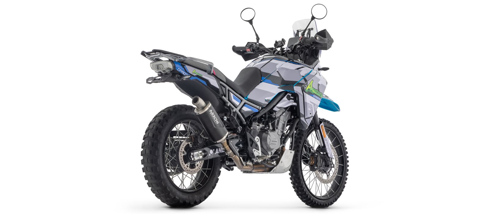 ARROW Escape INDY RACE EVO DARK de aluminio negro para CF Moto 450MT año de modelo 2024-
