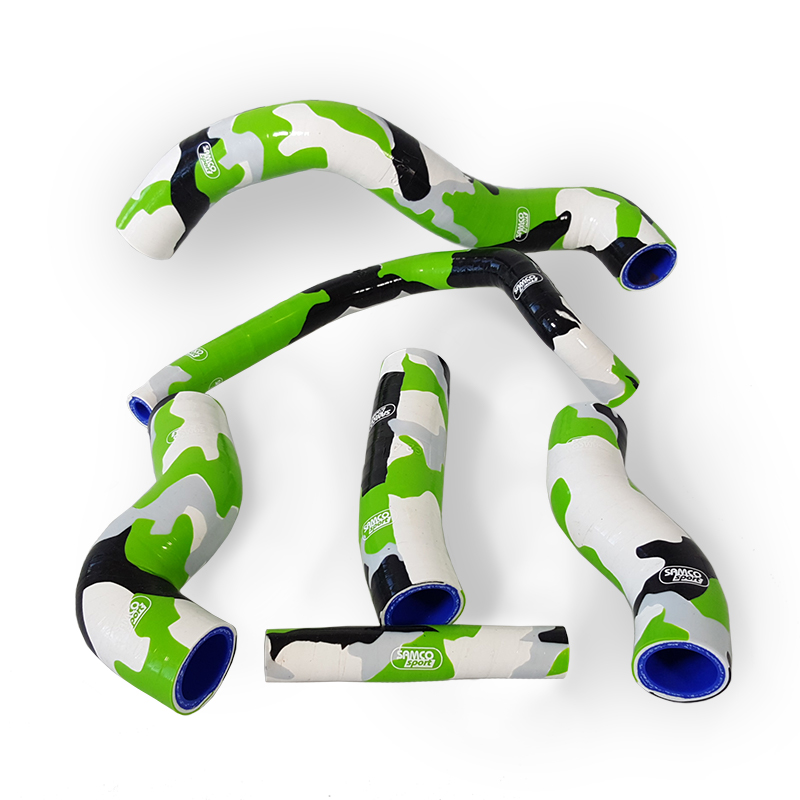 Kit de mangueras de silicona SAMCO SPORT camuflaje verde ninja para Kawasaki Z1000 modelos 2007-2009