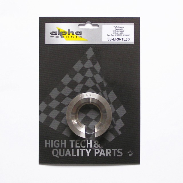 Kit de descenso alpha Technik 25mm para Kawasaki ER6n, ER6f; Tipos ER650E, EX650E; Año del modelo 2012-