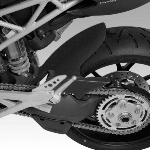 Guardabarros Barracuda negro para Ducati HyperMotard 1100 2007-2013 HyperMotard 796 2009-2012
