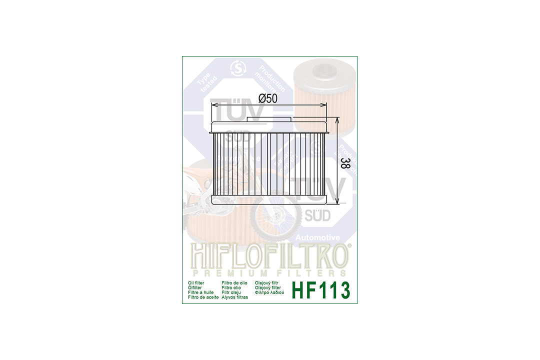 Filtro de aceite HIFLO HF113 para varios modelos Honda