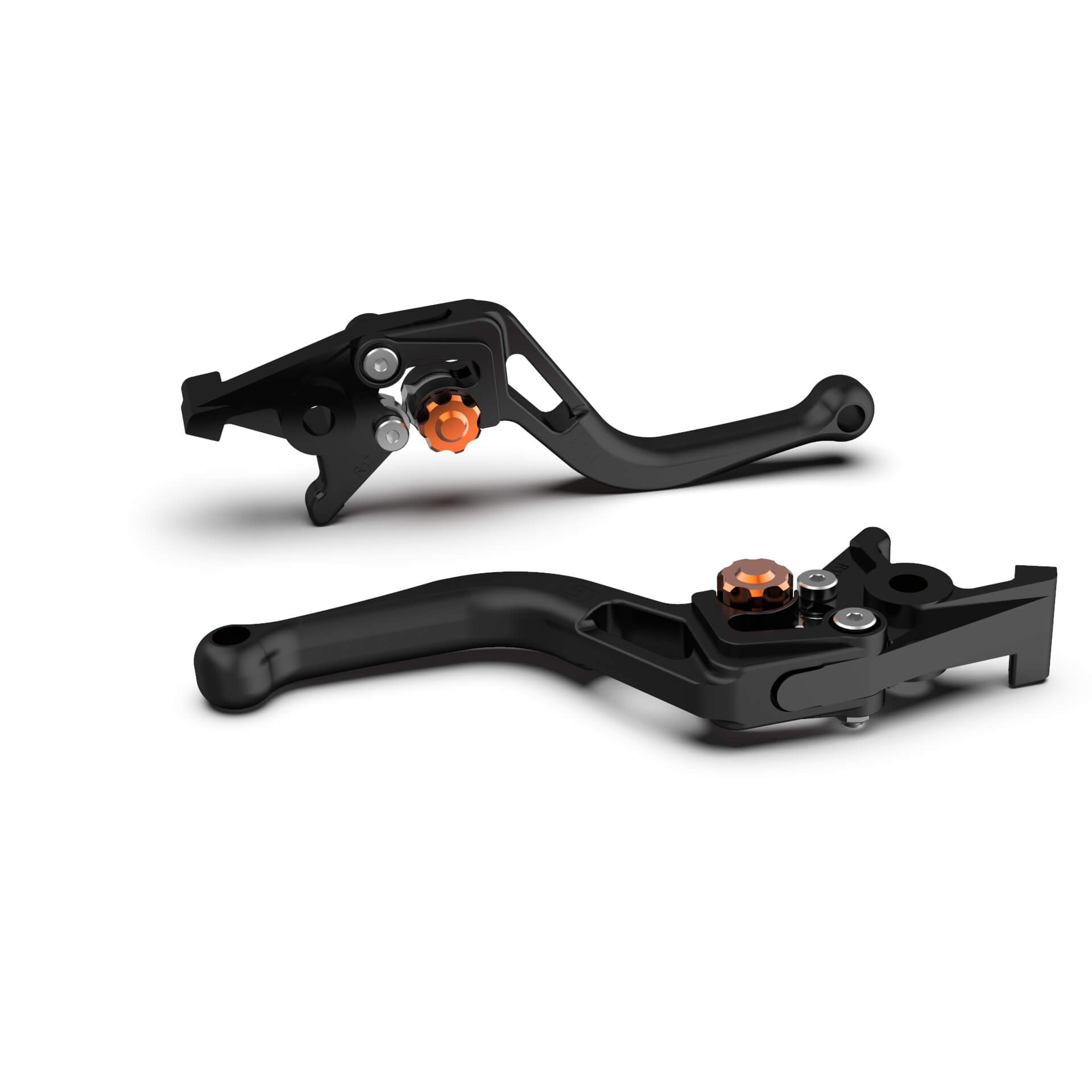 Maneta de freno LSL BOW R12, corta, negro chorreado con perlas/naranja