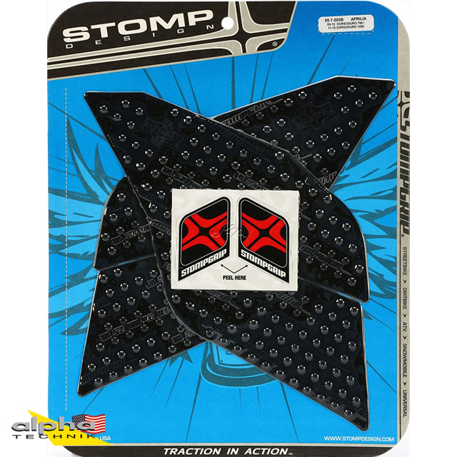 Stompgrip negro, Volcano, para Aprilia Dorsoduro 750, 2009-2016, Dorsoduro 900, 2017-2021, Dorsoduro 1200, 2011-2016