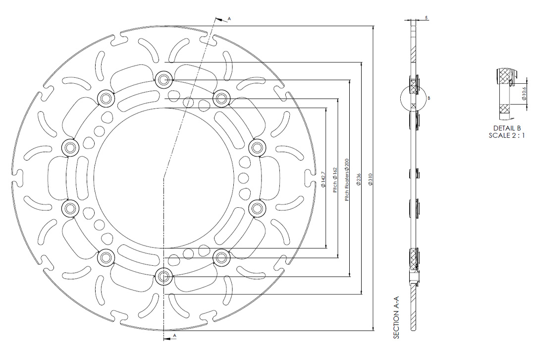 Disco de freno alpha Technik Omega-Design ABD33, delantero para Kawasaki Ninja 400, Z 400