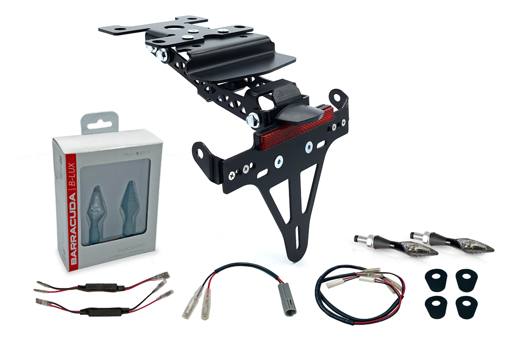 Kit de Soporte de Matrícula e luz de intermitente X-LED (anterior, delanteroe + trasero) de alpha Technik para Yamaha Tenere 700 a partir del año modelo 2019