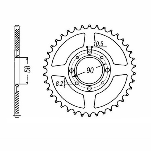 corona de Acero, 49 Dientes, Paso 428