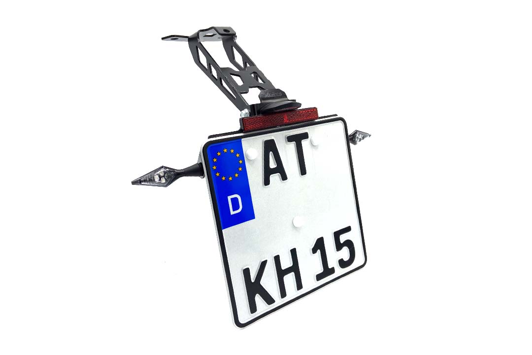 Portamatrículas alpha Technik para Aprilia RS 660 / Tuono 660, Tipo KS / KV / XG / XH, Año del modelo 2020-