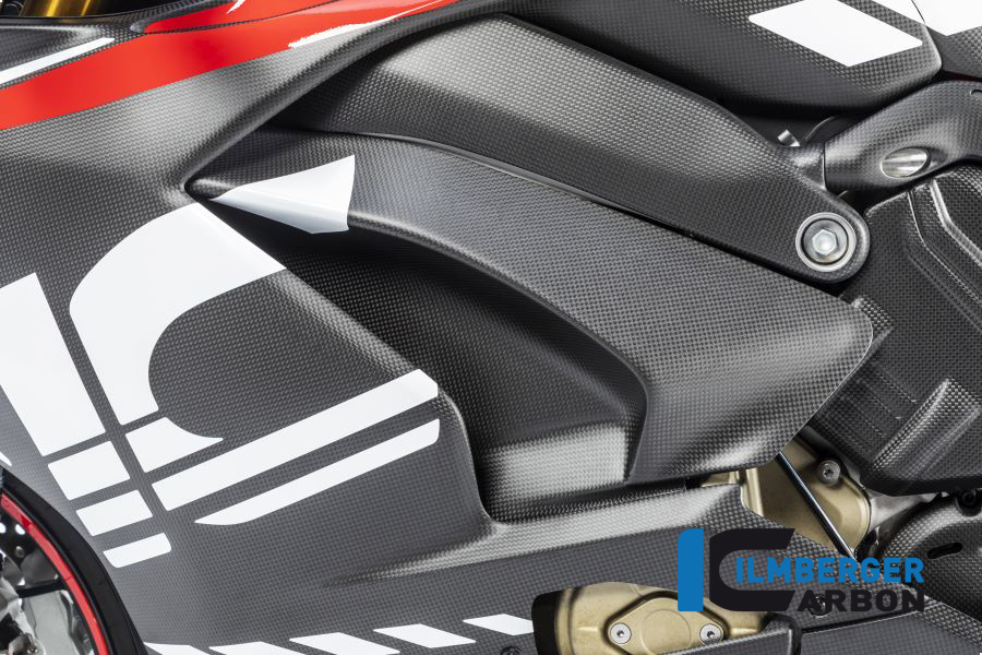Cubierta de Carbono Ilmberger debajo del chasis lado izquierdo mate para Ducati Panigale V4 / V4S a partir de 2018