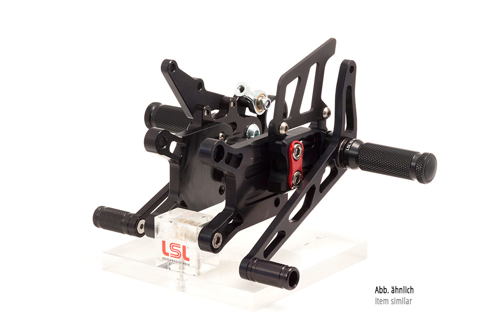 Conjunto de estriberas LSL 2Slide para Kawasaki ZX-10R, 2008-2010, negro-rojo, KA Racing, sin homologación de calle