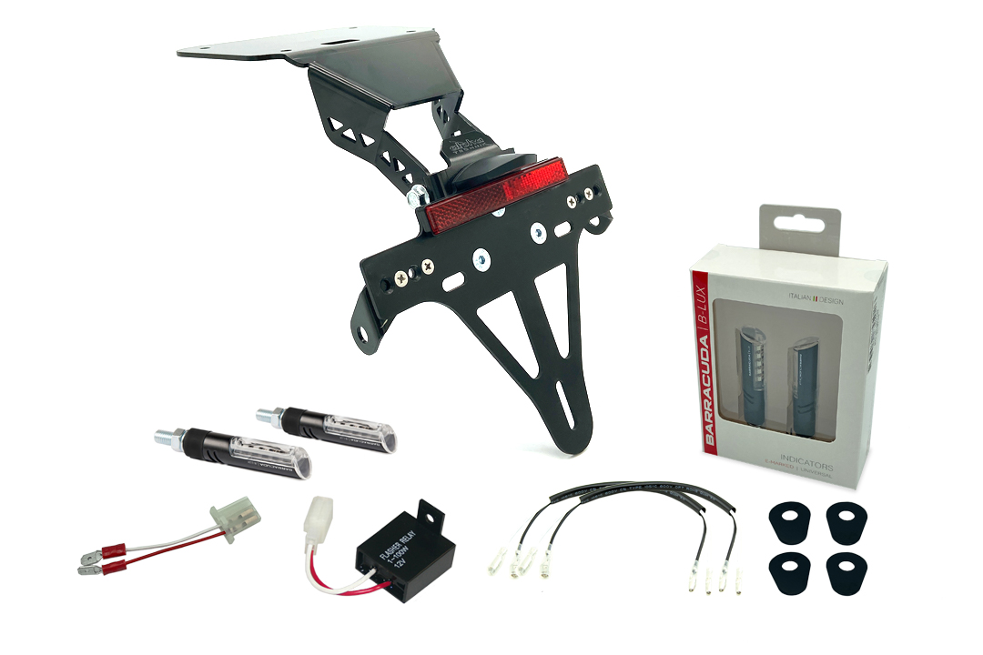 alpha Technik Kit portamatrículas-luz de intermitente IDEA (anterior, delanteroe + trasero) para Yamaha YZF-R3 / MT03 año del modelo 2016-2019