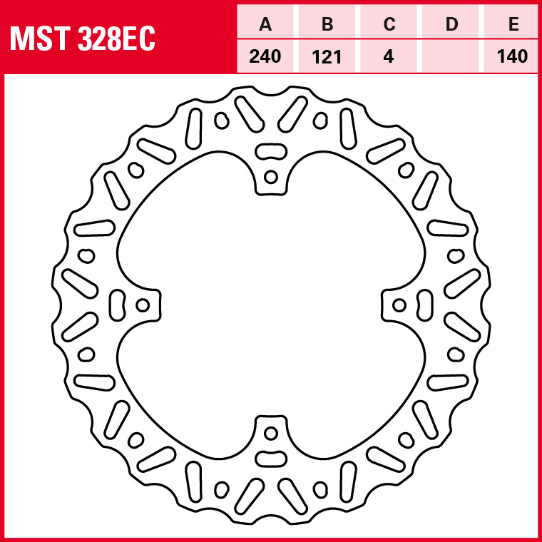 TRW disco de freno Offroad fija MST328EC