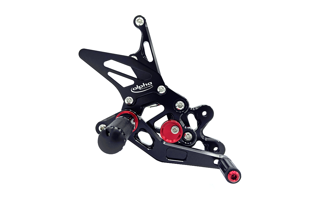 Sistema de reposapiés >TRACK< negro Suzuki GSX-R750 2011-2017 con ABE