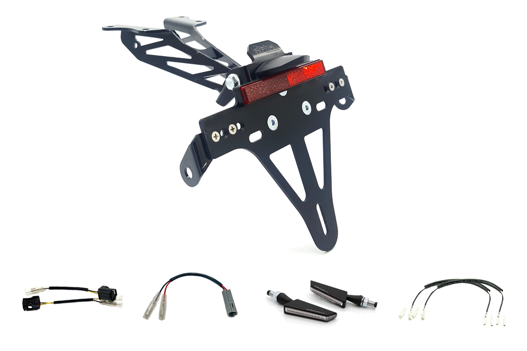 Kit de soporte de matrícula-luz de intermitente alpha Technik SQ-LED para Yamaha Tracer 700 a partir del año modelo 2020 (Trasero)