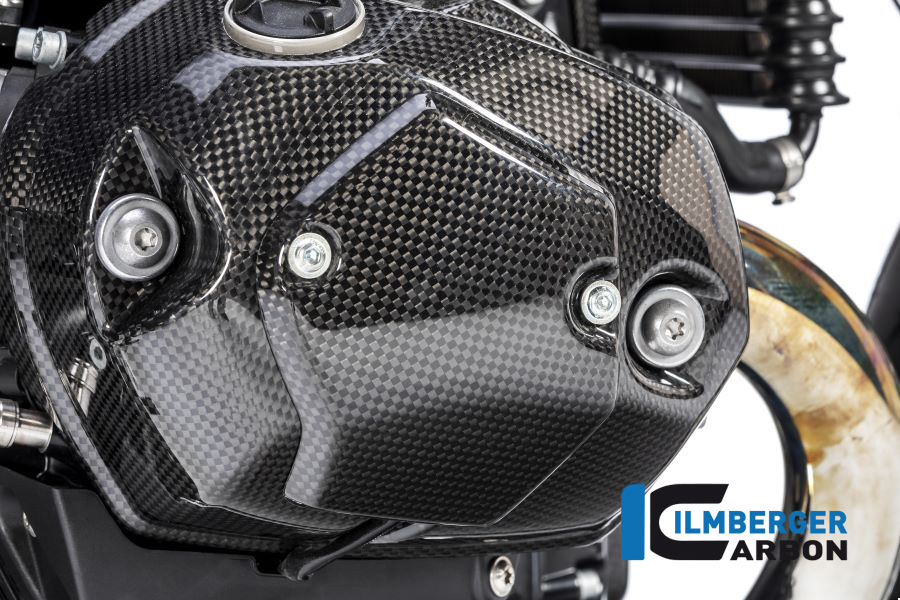 Ilmberger Carbon casquete de válvula lado derecho, brillante, BMW R nineT 2014-2017, R nineT Racer, Scrambler, Urban GS 2016-