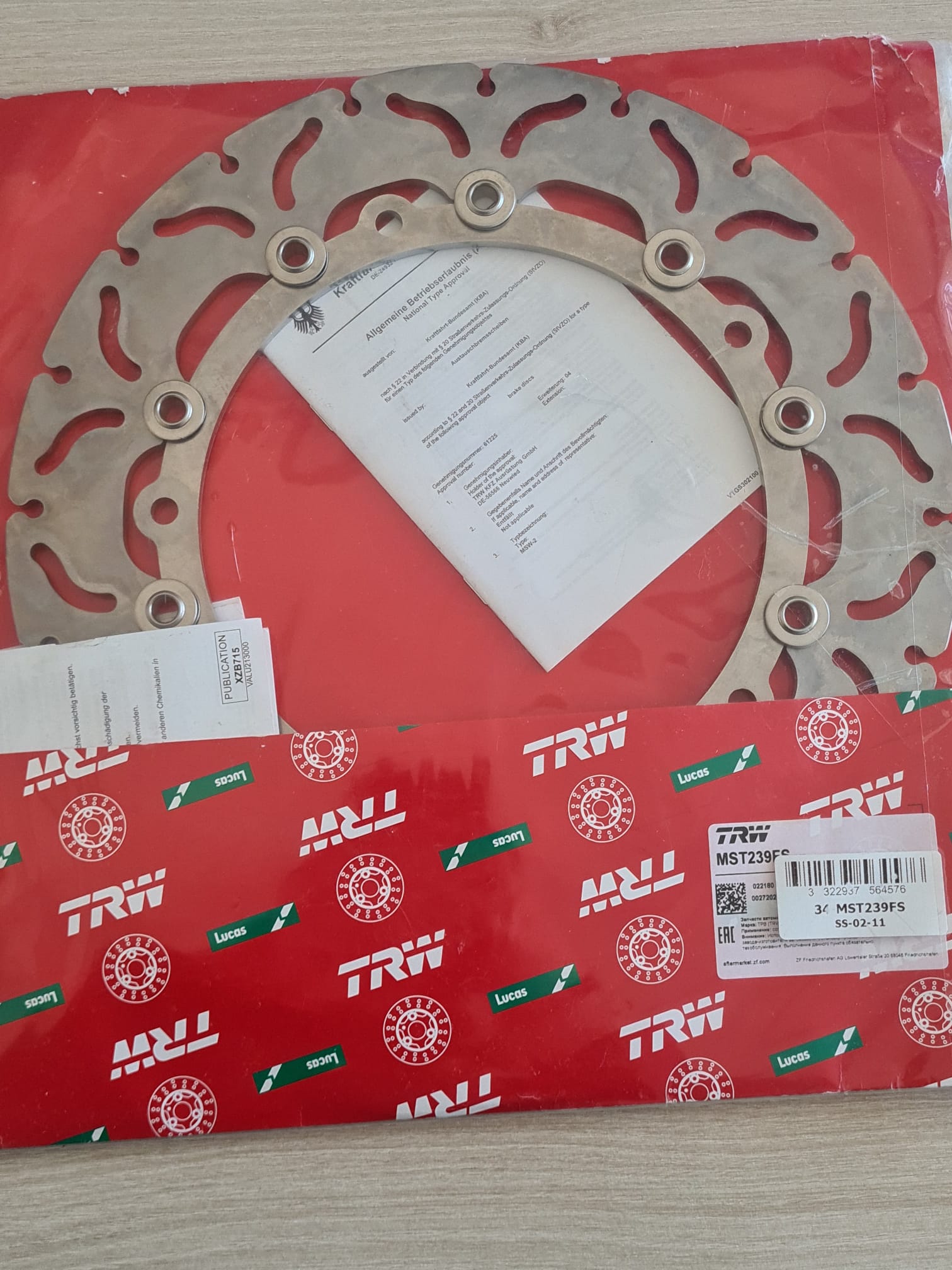 Sistema Flotante TRW disco de freno BMW MST239FS