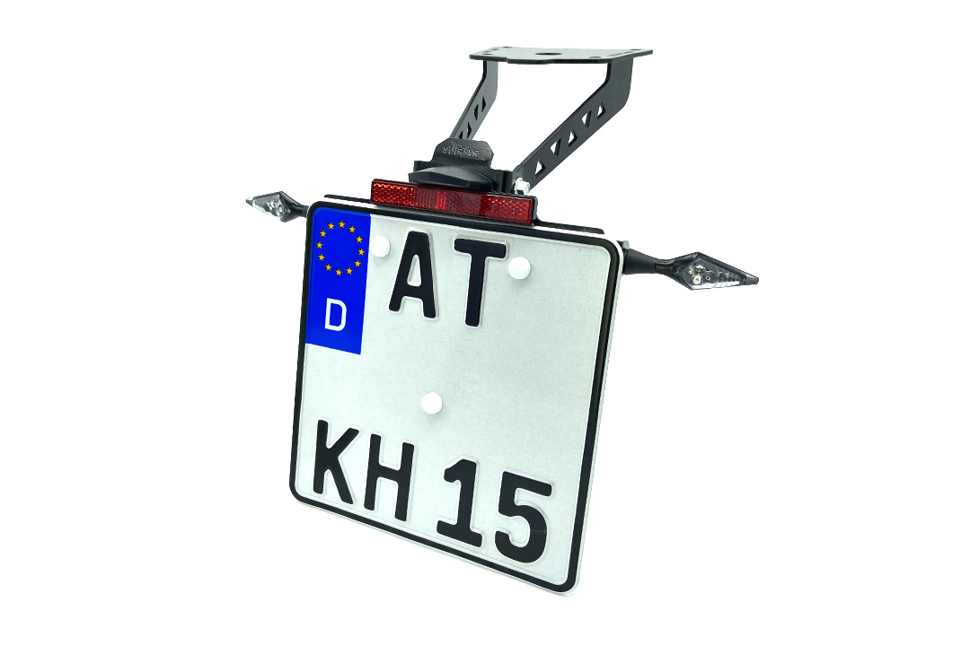 Soporte de matrícula alpha Technik para Kawasaki Z900RS Cafe, Tipo ZR900C / ZR900K / ZR902A, a partir del año de modelo 2018-