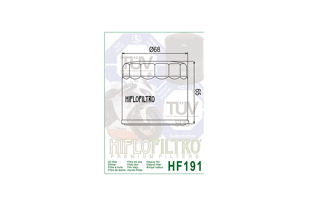 Filtro de filtro de aceite HIFLO HF191 para modelos Peugeot, Triumph y Benelli