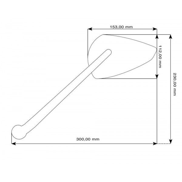 Barracuda espejo retrovisor T-VERSION Yamaha T-Max 500 a partir de 2012 negro
