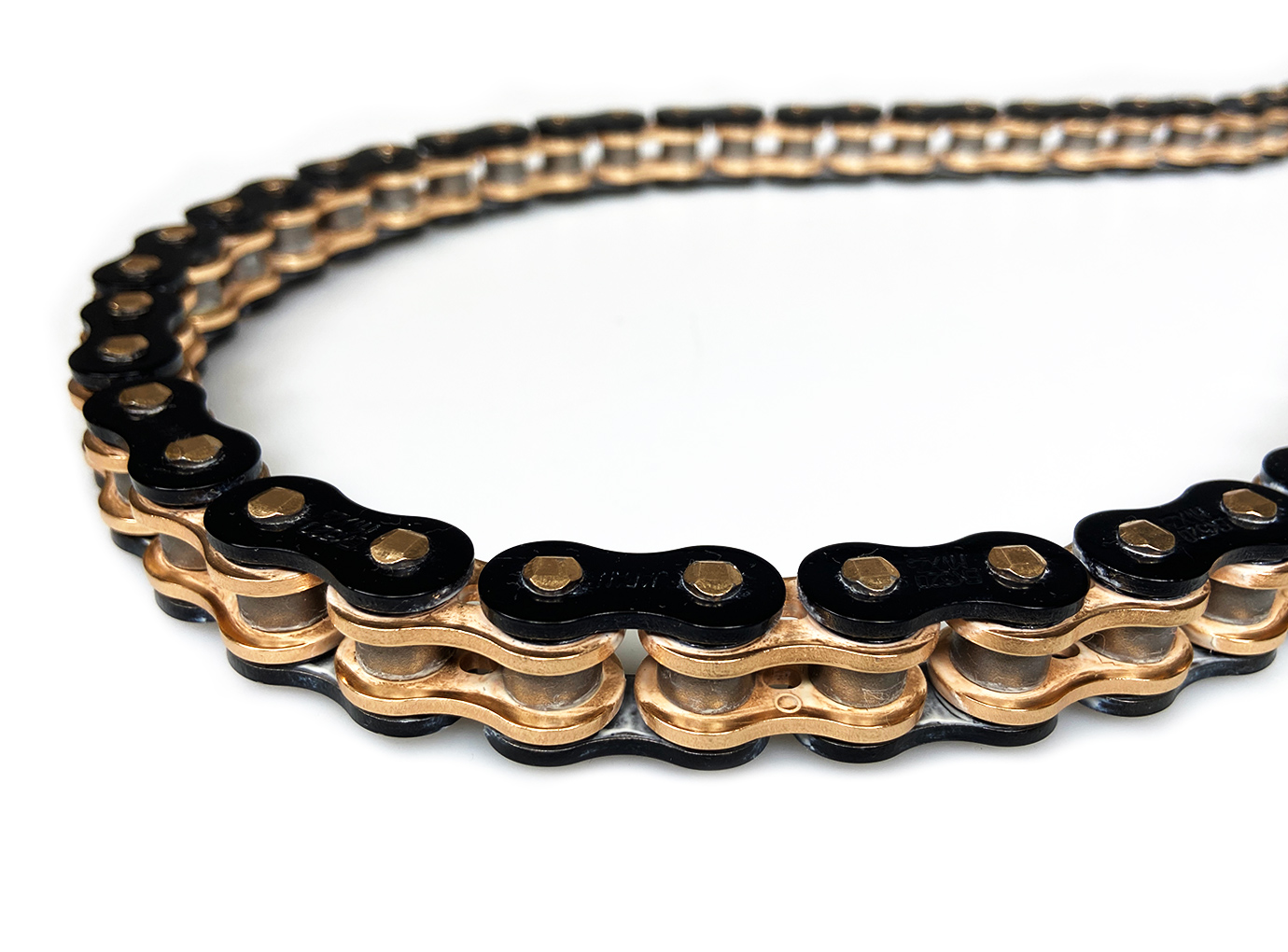 Cadena cadena ENUMA MVXZ-2 530, cadena de repuesto OEM ideal - 122 eslabones - Color Negro - Oro