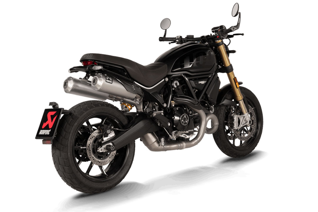 Línea Akrapovic Slip-On (Titanio) para Ducati Scrambler 1100 a partir del año de modelo 2021-
