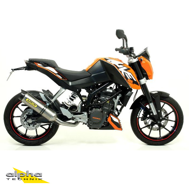Escape ARROW THUNDER para KTM Duke 125 / Duke 200 2011-2016, Titanio (Solo con tubo intermedio ARROW)