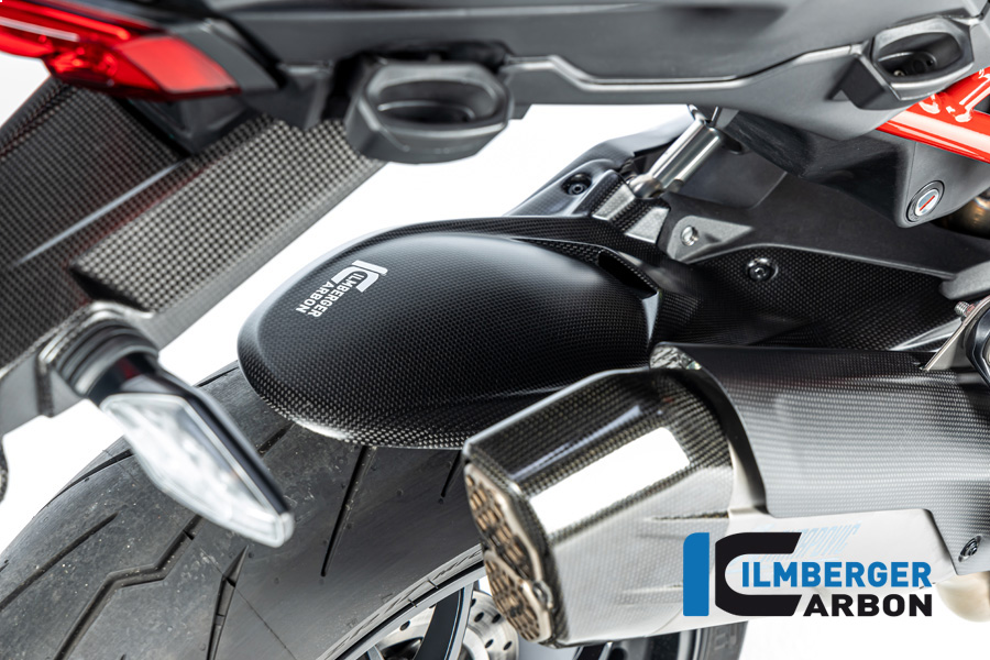 Guardabarros de carbono Ilmberger trasero con cubierta de latiguillo de freno, mate, Ducati Multistrada V4 Pike's Peak 2022-