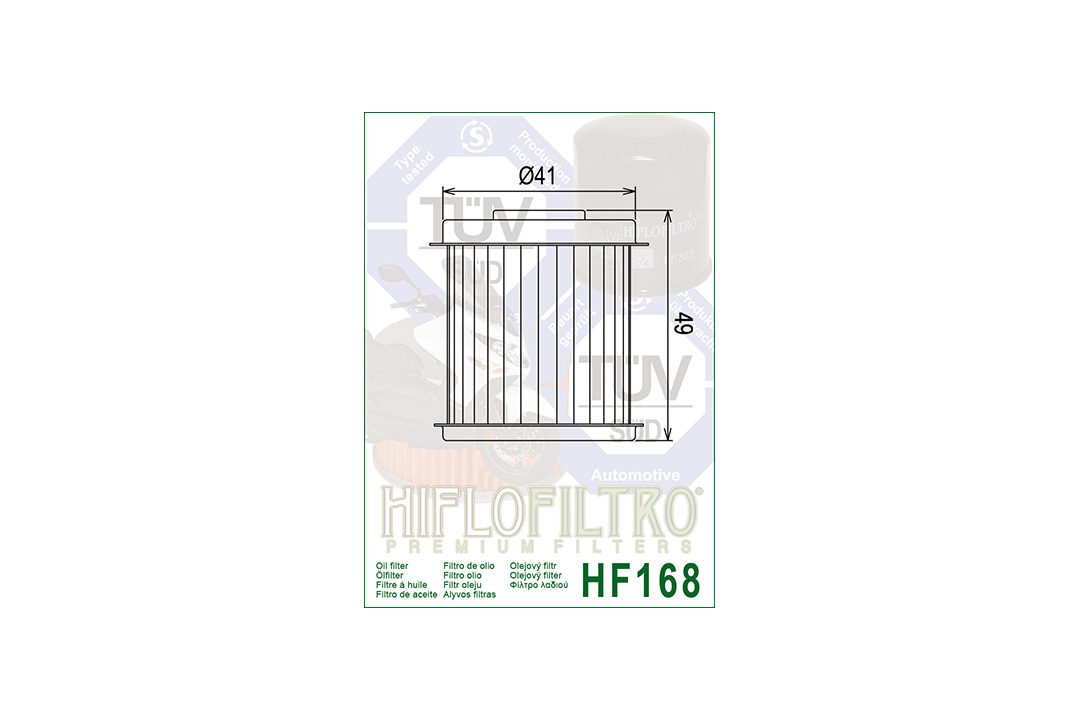 HIFLO filtro de aceite HF168 para DAELIM NS125 / Otello 125 / S1 SL125