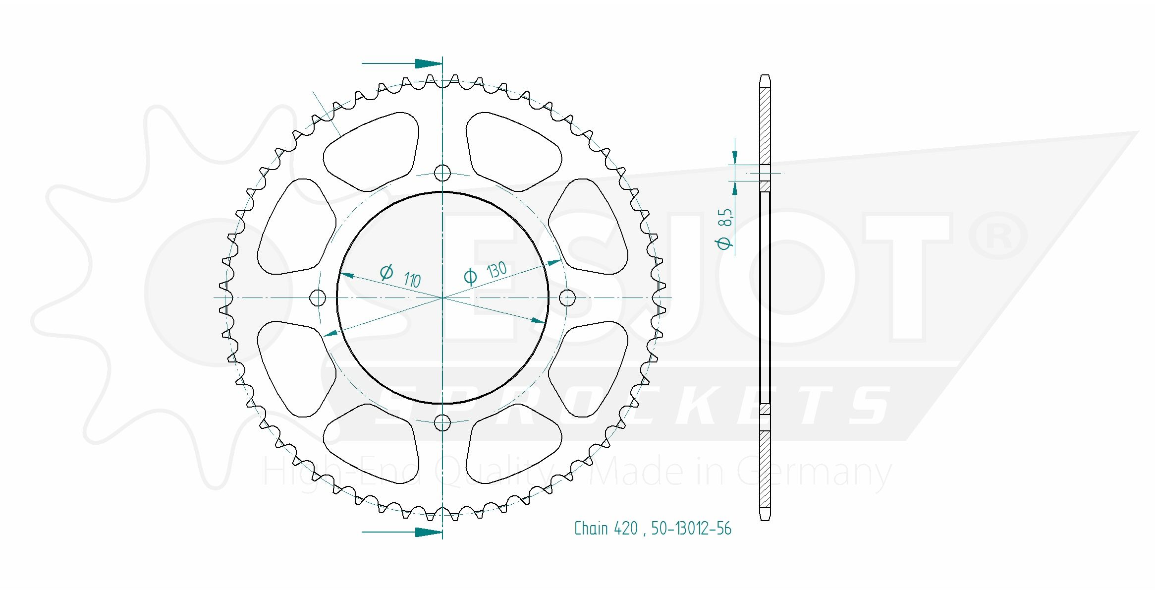Esjot corona Z-56 Honda CR80, CRF150R, negro