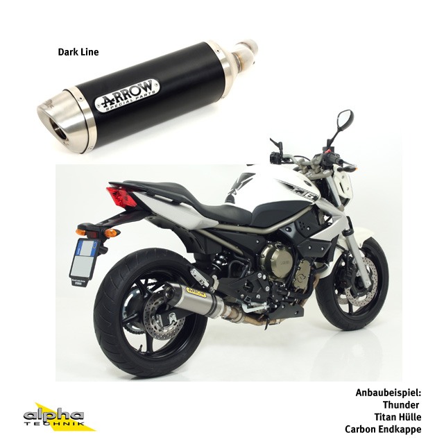 Escape ARROW DARK THUNDER para Yamaha XJ6 Diversion 2009-2016, Aluminio (Solo para colector ARROW)
