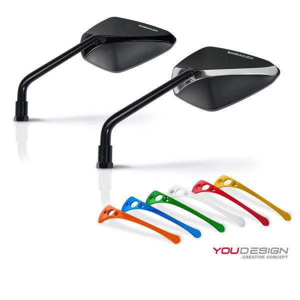 Barracuda Aluminio espejo retrovisor Inserto para espejo versión A en plata