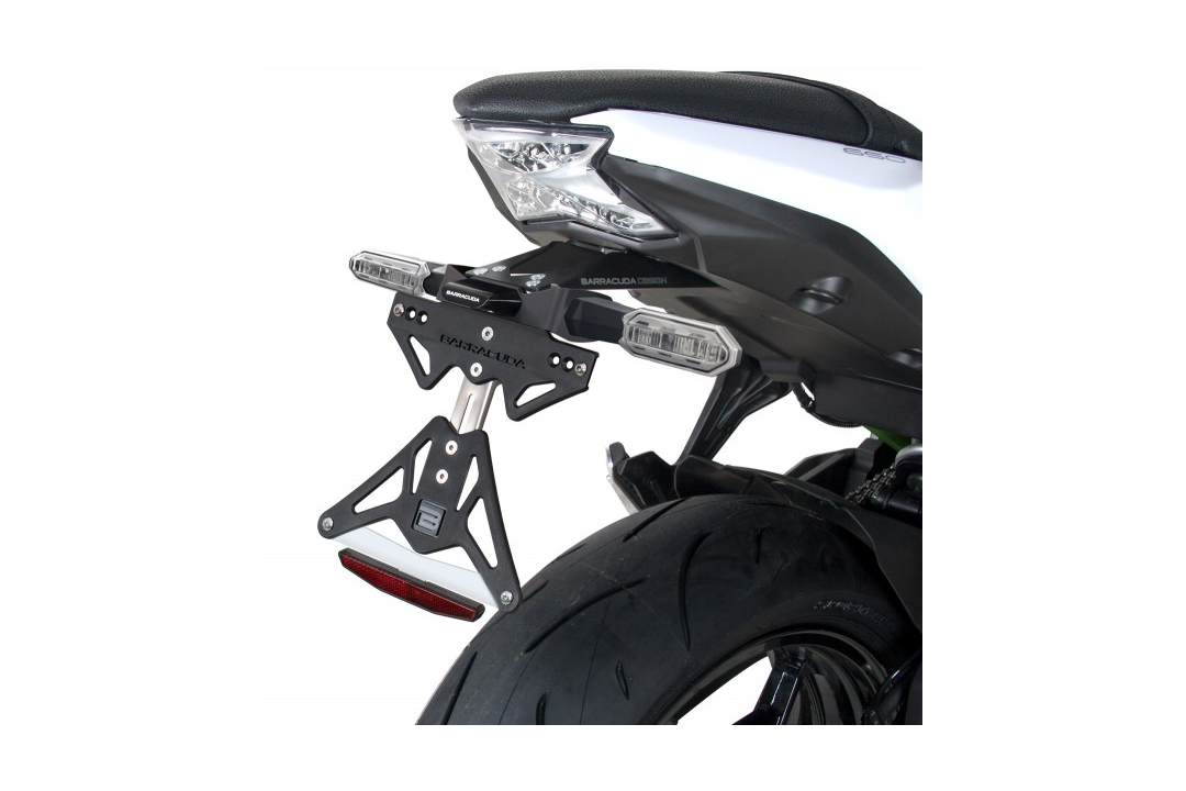 Soporte de matrícula Barracuda para uso con intermitentes originales para Kawasaki Z650 Ninja 650 2017-