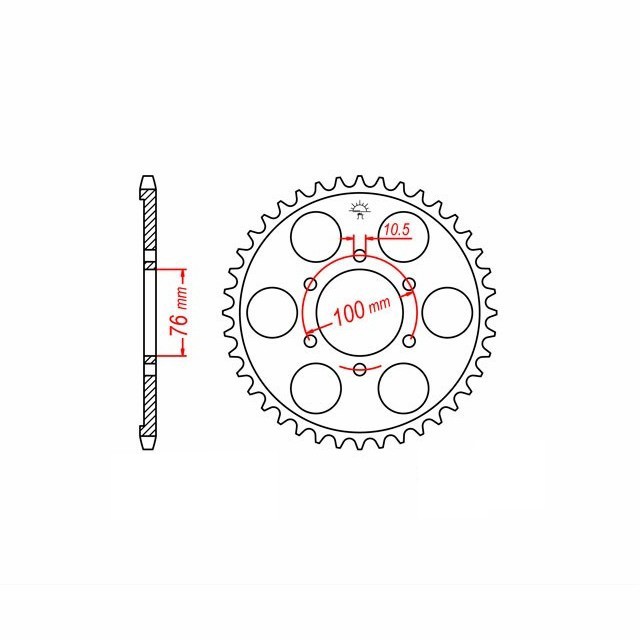 corona Acero, 43 Dientes, Paso 532