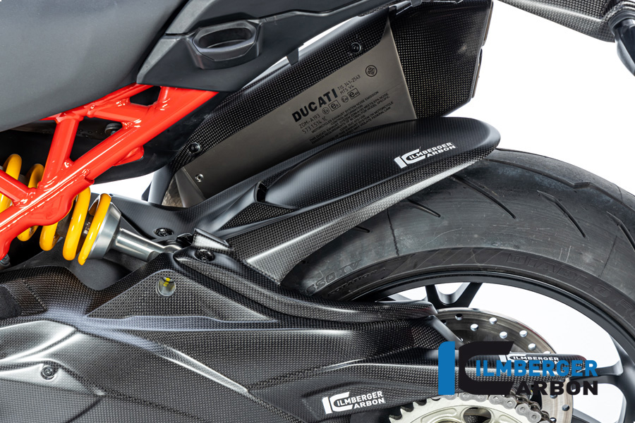 Guardabarros de carbono Ilmberger trasero con cubierta de latiguillo de freno, mate, Ducati Multistrada V4 Pike's Peak 2022-