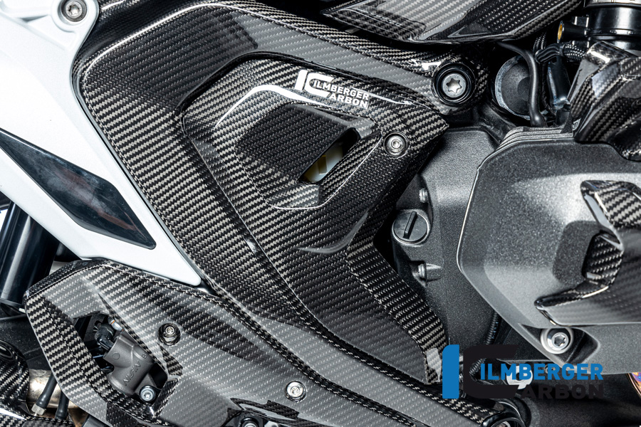 Cubierta del triángulo Ilmberger Carbono chasislado derecho, brillante, BMW R1300GS 2023-