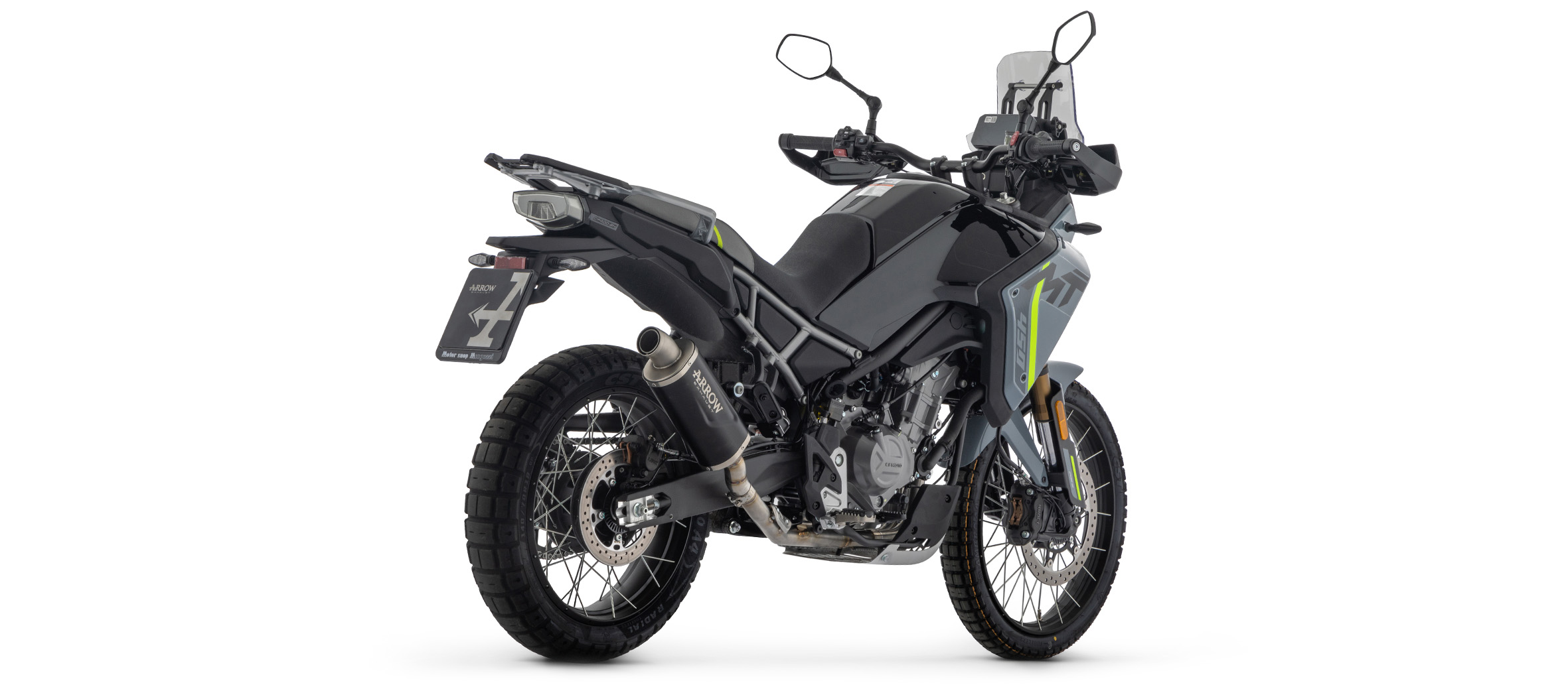 ARROW Escape INDY RACE EVO Titanio para CF Moto 450MT 2025-