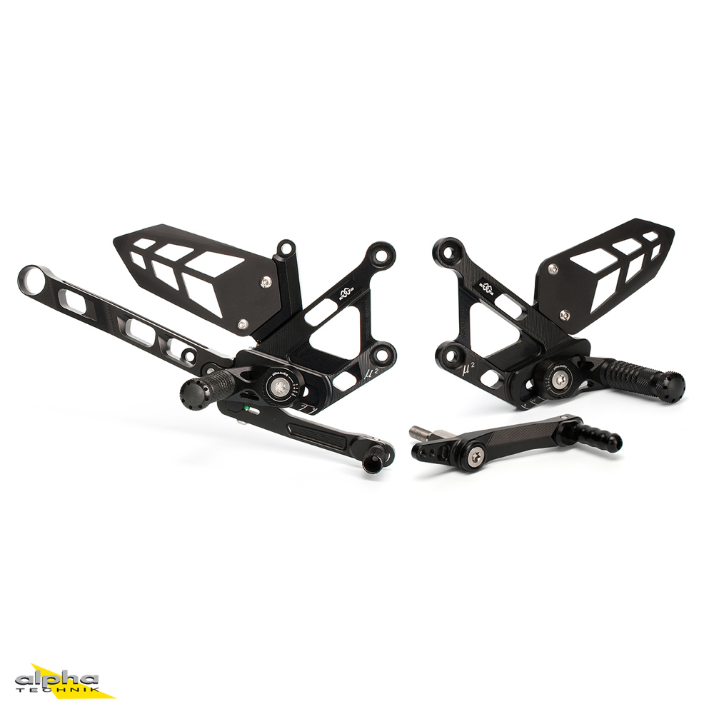 Sistema de estriberas GILLES MUE2 para Yamaha MT-10 RN45 negro desde 2016-